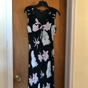 Black floral maxi dress.